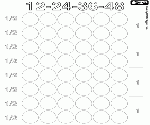 Te tellen omhoog van 1 ei tot 4 dozijn kleurplaat