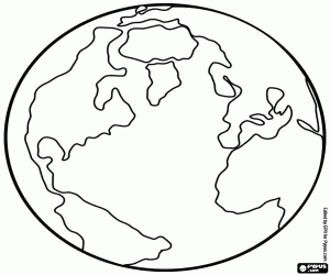 Terrestrische globe, een bol kleurplaat