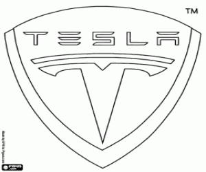 Tesla Motors embleem kleurplaat