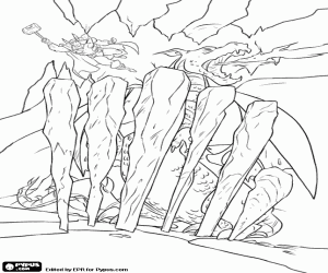 Thor en de gevangen draak kleurplaat