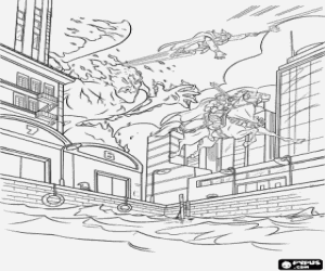 Thor tegen de reus brand kleurplaat