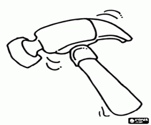 Een timmerman hamer kleurplaat