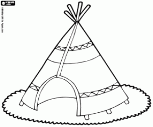 Tipi, Indiaanse tent kleurplaat