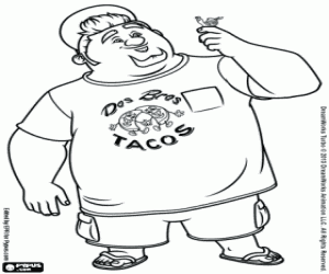 Tito met Turbo op zijn hand kleurplaat