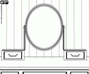 Toilettafel met spiegel kleurplaat