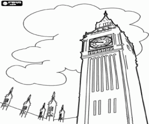 Toren van Big Ben in Londen kleurplaat