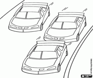 Een touring autorace kleurplaat