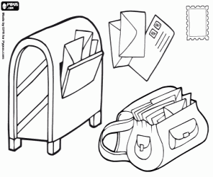 Traditionele Postbedrijf service kleurplaat