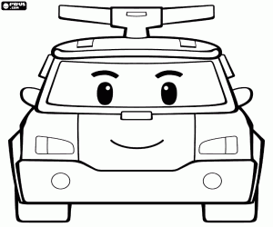 Transformatie van Robocar Poli kleurplaat
