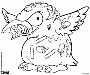 Trash Pack meeuw, Garbage Gull kleurplaat