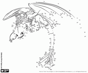 Treden van puntjes van Hikkie en Tandloss kleurplaat
