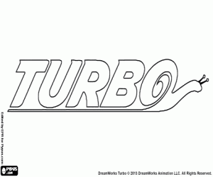 Turbo, het logo van de film kleurplaat