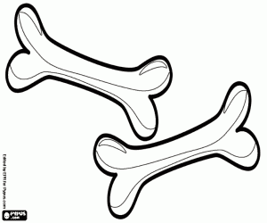 Twee beenderen voor het hondje kleurplaat