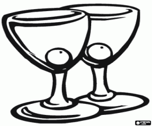 Twee cocktails met de olijven kleurplaat