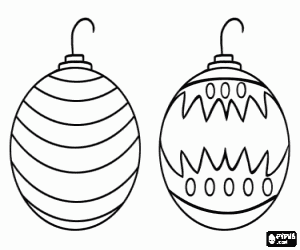 Twee ingerichte kerstballen kleurplaat