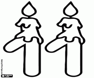 Twee kaarsen en nummer elf kleurplaat