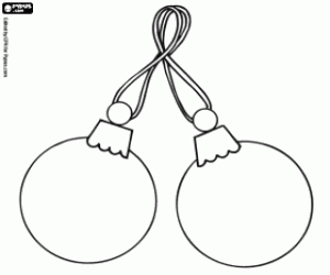 Twee Kerstmis bollen kleurplaat