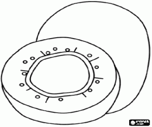 Twee kiwis, fruit kleurplaat