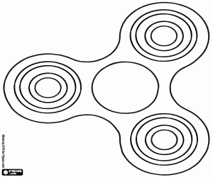 Een typische fidget spinner om te versieren kleurplaat