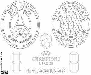 UEFA Champions League finale 2019-2020 kleurplaat