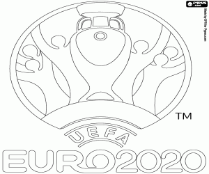 Het UEFA Euro 2020 logo kleurplaat