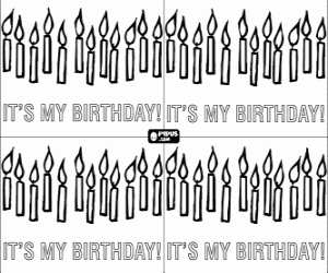 Uitnodiging voor feest met kaarsen kleurplaat