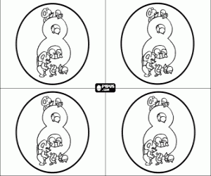 Uitnodigingen voor acht jaar party kleurplaat