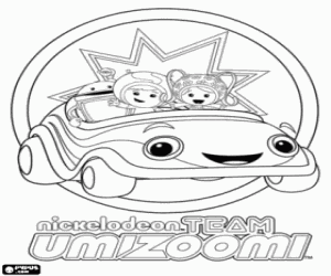 Umizoomi in de Umi Auto kleurplaat