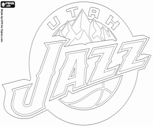 Utah Jazz logo kleurplaat