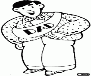 Vader met de viering sjerp kleurplaat