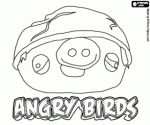 Het varken met helm, Angry Birds kleurplaat