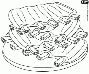 Varkensvlees ribbetjes voor barbecue kleurplaat