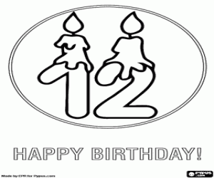 Vele gelukwensen voor twaalf jaar kleurplaat