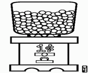 Verkoop van kauwgom bal kleurplaat