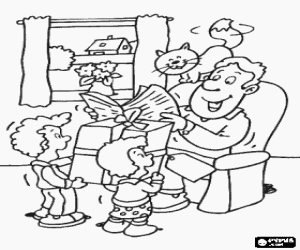 Een verrassing voor papa kleurplaat