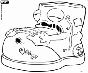 Een verrot boot, Trash Pack kleurplaat