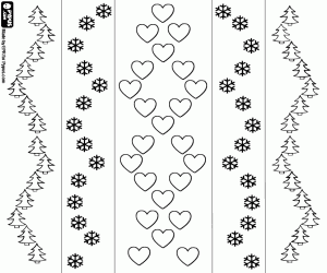 Verticale strepen met decoraties kleurplaat