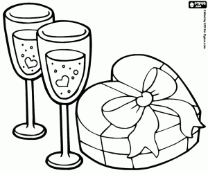 Een viering van Valentijnsdag kleurplaat