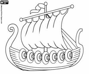 Vikingschip, een Drakkar kleurplaat