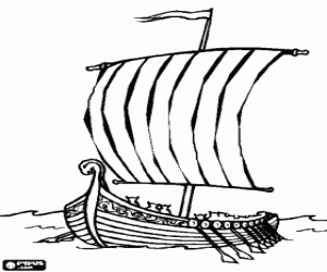 Vikingschip kleurplaat