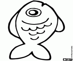 Een vis uit het water kleurplaat