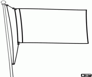 Een vlag op de vlaggenmast kleurplaat