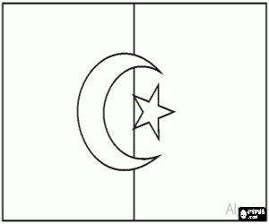 Vlag van Algerije kleurplaat