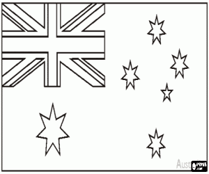 Vlag van Australië kleurplaat