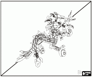 Vlag van Bhutan kleurplaat