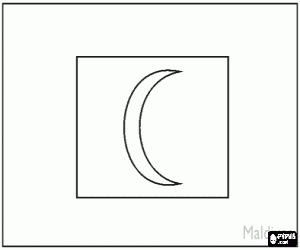 Vlag van de Maldiven kleurplaat