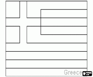 Vlag van Griekenland, Helleense Republiek  kleurplaat