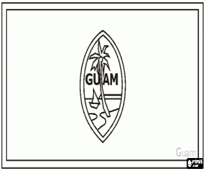 Vlag van Guam kleurplaat