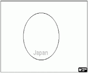 Vlag van Japan kleurplaat