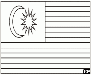 Vlag van Maleisië kleurplaat